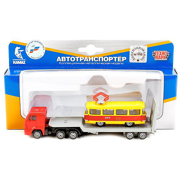 

Автотранспортер "Технопарк" Kamaz 1:72, с городским транспортом, Разноцветный, Автотранспортер "Технопарк" Kamaz 1:72, с городским транспортом