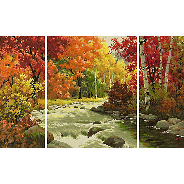 фото Картина по номерам Schipper Триптих: Осенний поток, 50х80 см