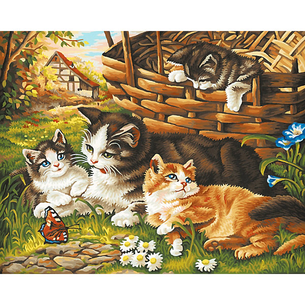 фото Картина по номерам Schipper Семейство кошачьих, 40х50 см
