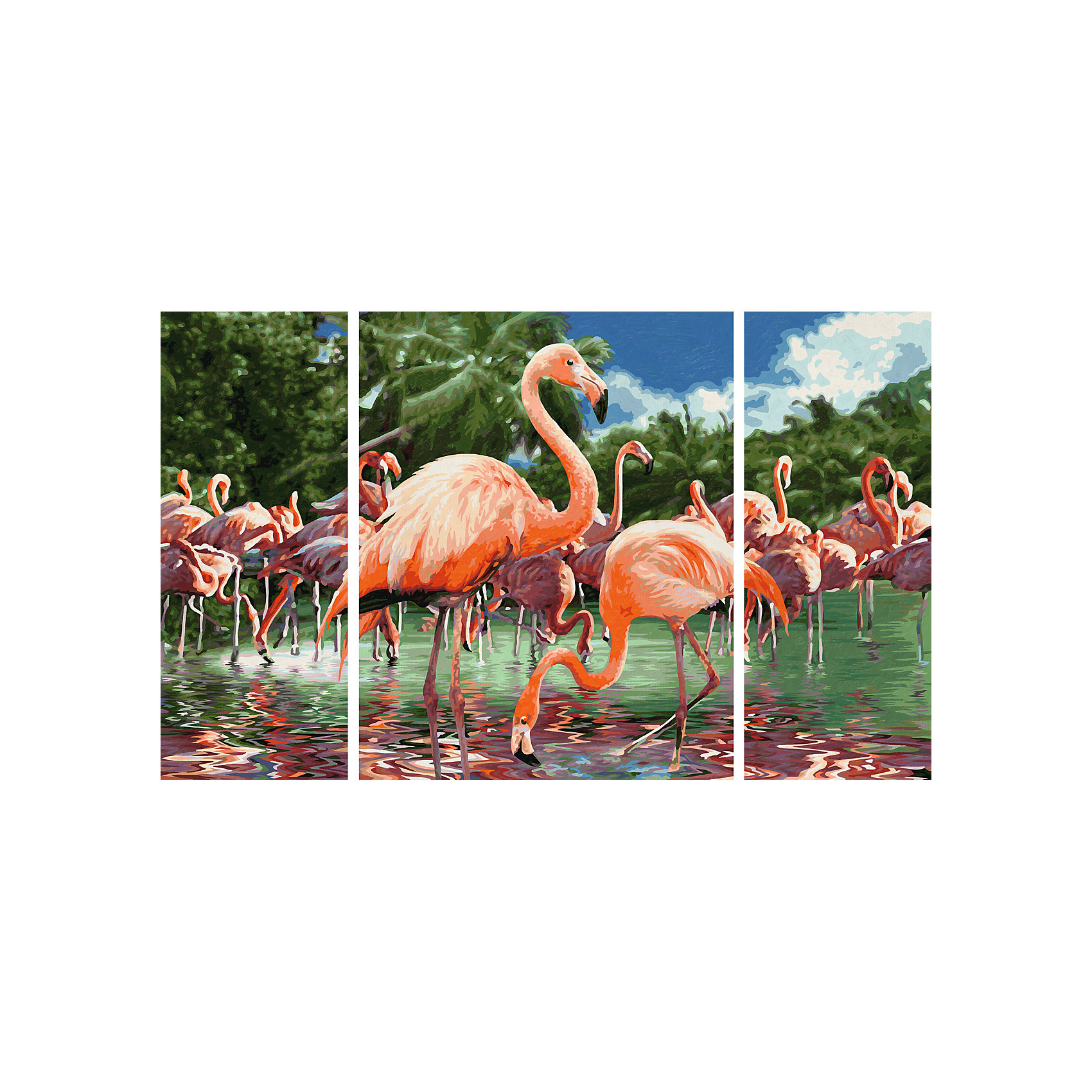фото Картина по номерам Schipper Триптих: Фламинго, 50х80 см