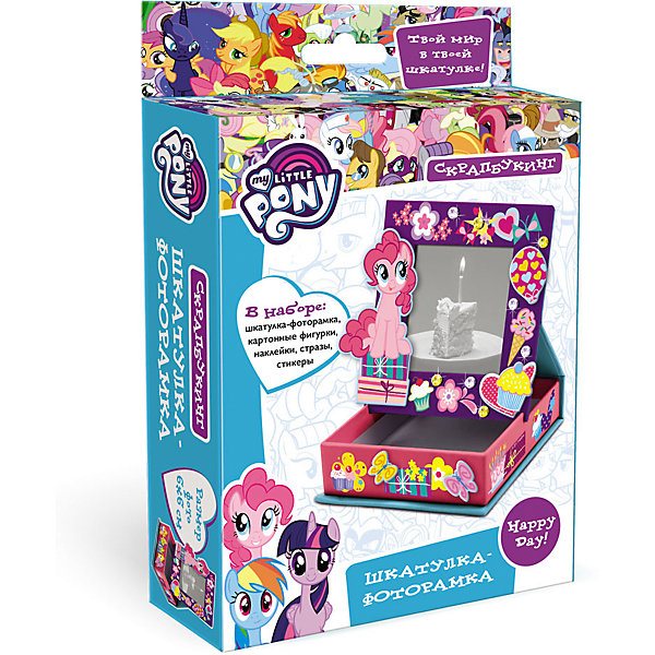 

Скрапбукинг Origami My little pony Шкатулка-фоторамка, 10х10х3 см, Разноцветный