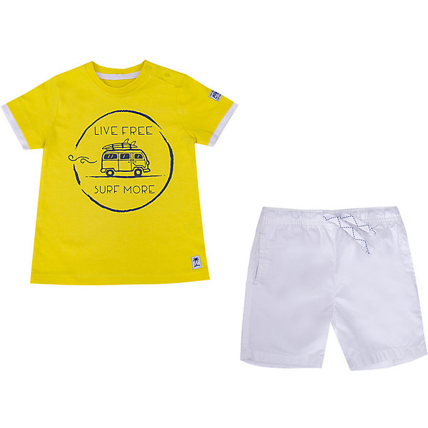 

Комплект Birba: футболка и шорты, Желтый/белый, Комплект Birba: футболка и шорты