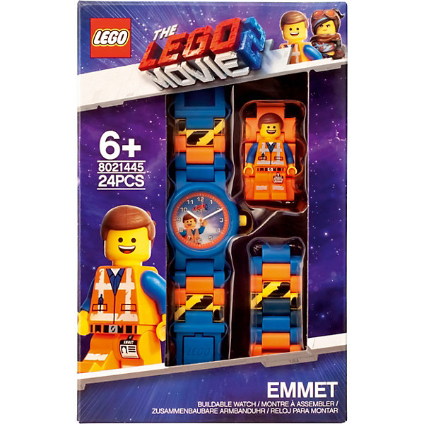 

Часы наручные LEGO Movie 2 с минифигурой Emmet, Синий/оранжевый, Часы наручные LEGO Movie 2 с минифигурой Emmet