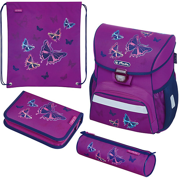 

Ранец Herlitz Loop Plus, Glitter Butterfly, Фиолетовый, Ранец Herlitz Loop Plus, Glitter Butterfly