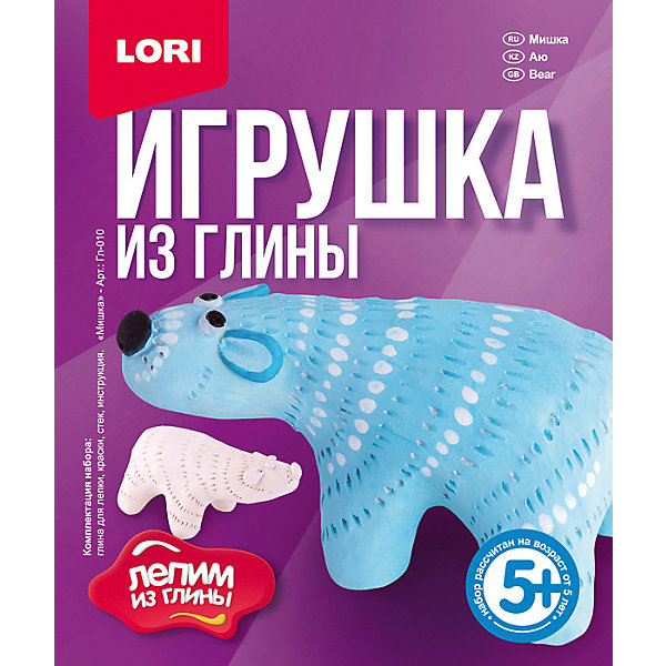 Набор для лепки Lori Игрушка из глины Мишка 11007992