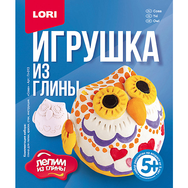 

Набор для лепки Lori "Игрушка из глины" Сова, Разноцветный