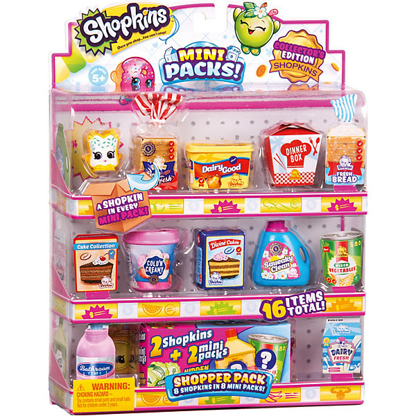 

Комплект фигурок Shopkins "Набор покупателя", 8 штук с упаковками, Разноцветный