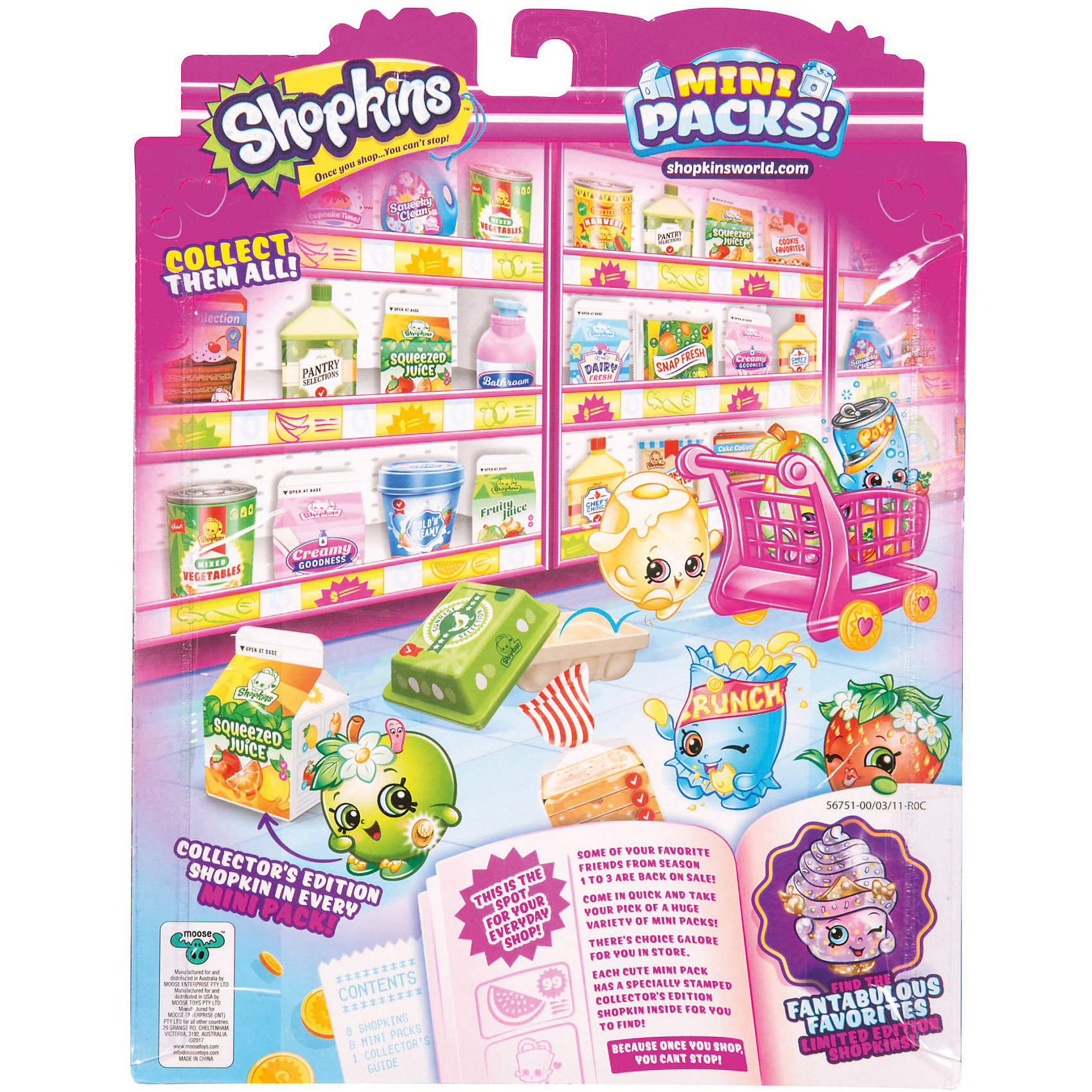 

Комплект фигурок Shopkins "Набор покупателя", 8 штук с упаковками, Разноцветный