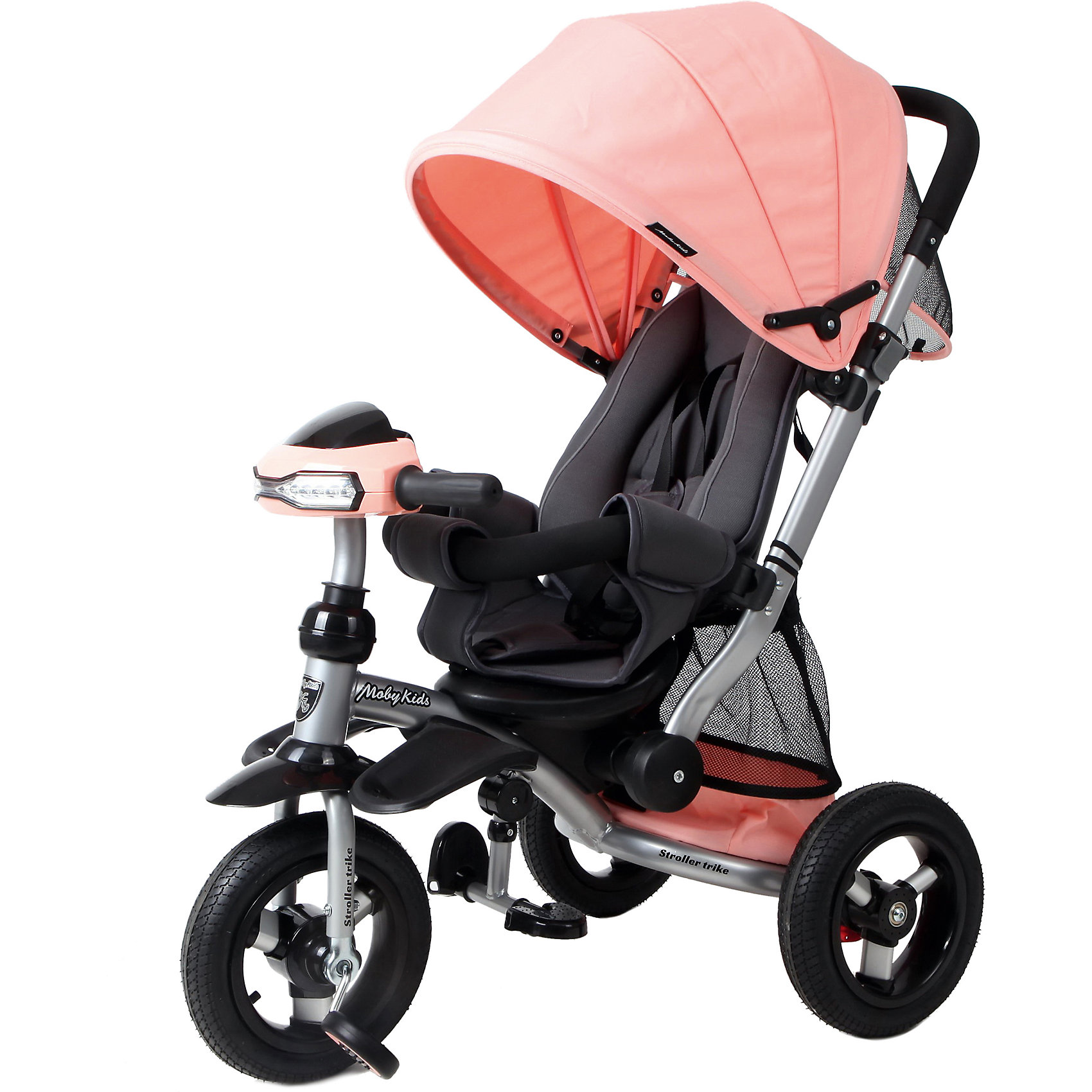 фото Трехколесный велосипед Moby Kids Stroller trike 10x10 AIR Car, персик