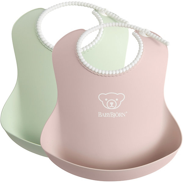 

Набор мягких нагрудников BabyBjorn розовый/зелёный