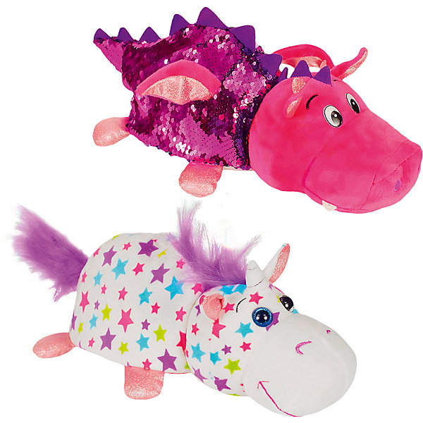 

Мягкая игрушка-вывернушка 1Toy "Блеск с пайетками", Единорог-Дракон, Разноцветный
