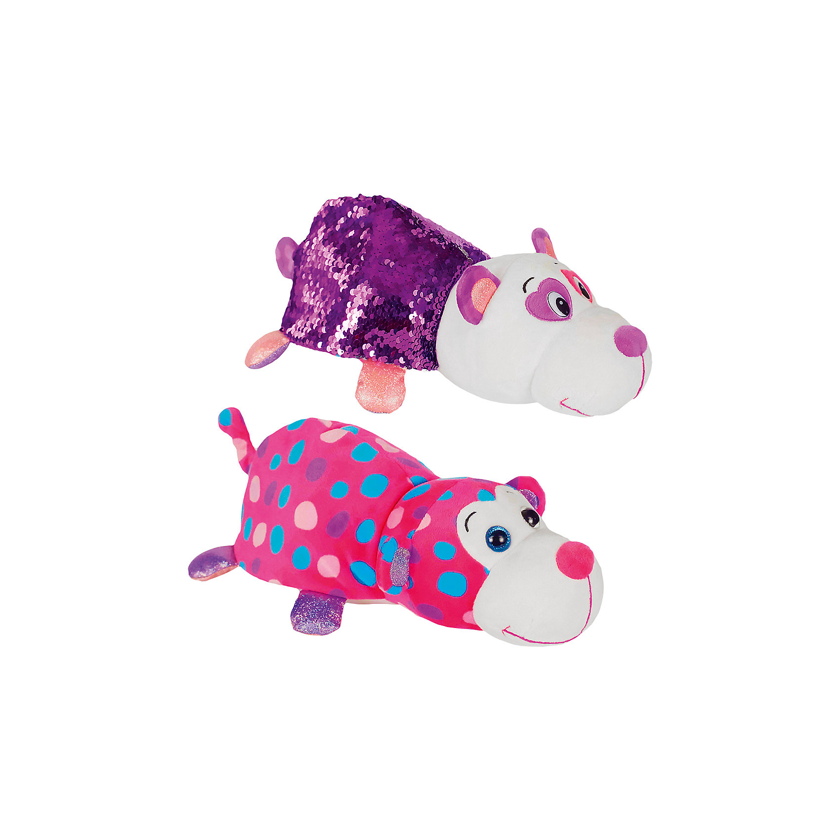 фото Мягкая игрушка-вывернушка 1Toy "Блеск с пайетками", Панда-Обезьянка