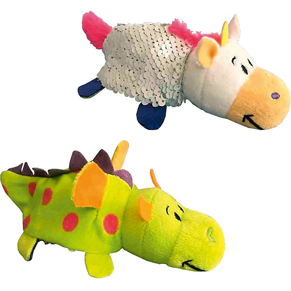 

Мягкая игрушка-вывернушка 1Toy "Блеск с пайетками", Единорог-Дракон, Разноцветный