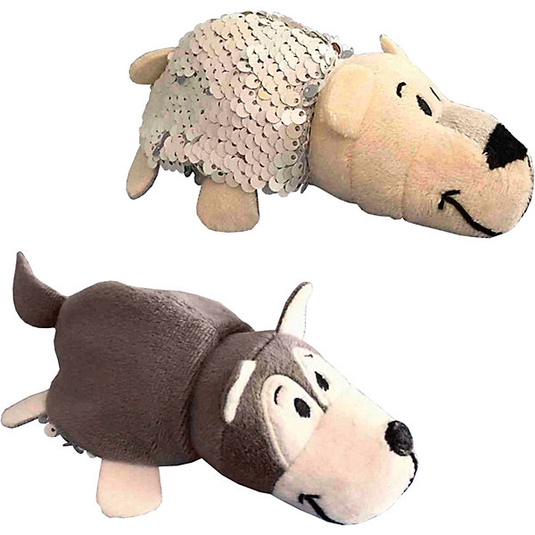 

Мягкая игрушка-вывернушка 1Toy "Блеск с пайетками", Хаски-Полярный медведь, Разноцветный
