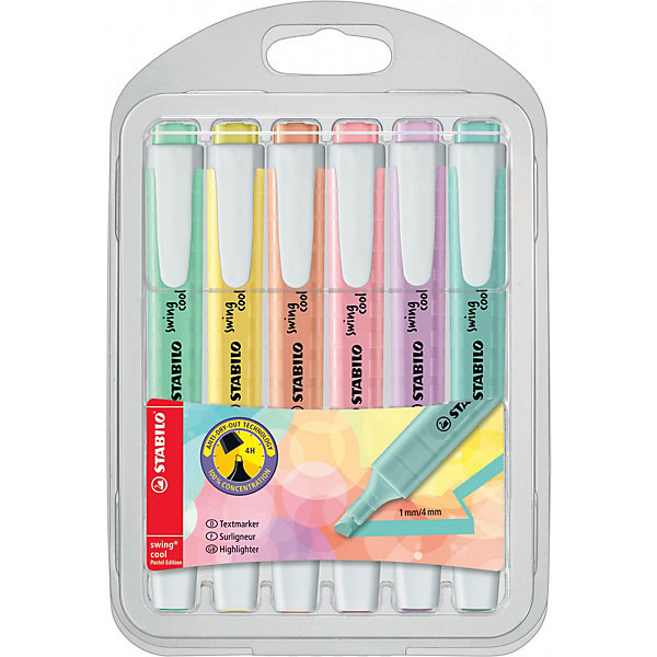 

Набор текстовыделителей Stabilo Swing Cool Paste 6 цветов, Разноцветный