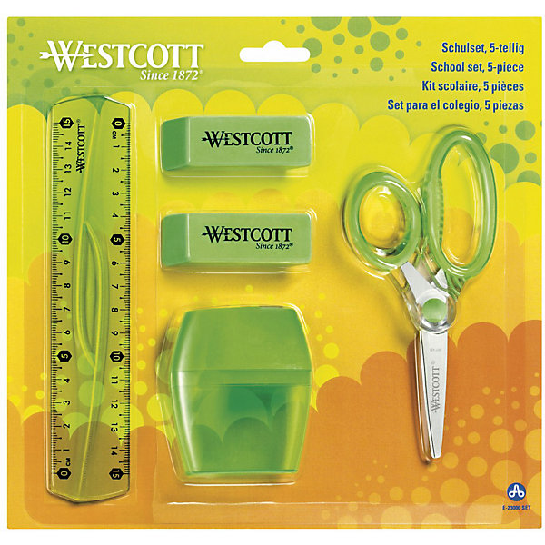 Канцелярский набор 5 предметов, зеленый WESTCOTT 11049861