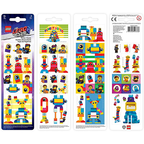 

Набор стикеров LEGO Movie 2: Duplo, 4 шт, Разноцветный