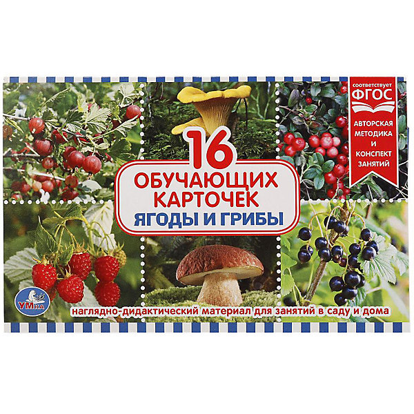 

Обучающие карточки Умка «Ягоды и грибы»