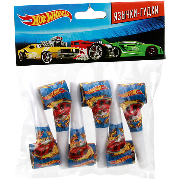 

Язычки-гудки Веселый праздник Hot Wheels, 6 штук