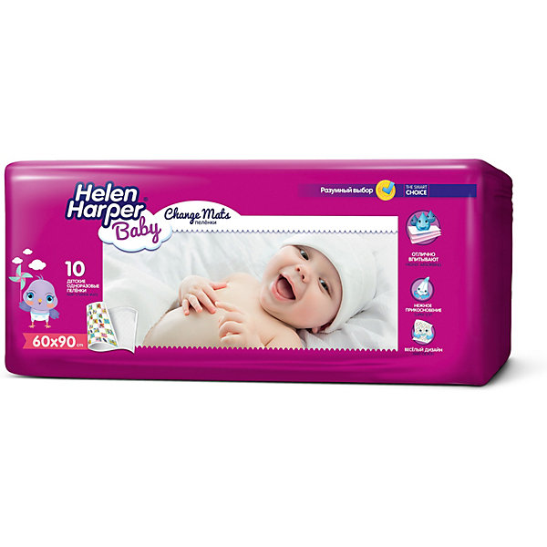

Детские пеленки Helen Harper Baby 60х90 10 шт, Разноцветный, Детские пеленки Helen Harper Baby 60х90 10 шт