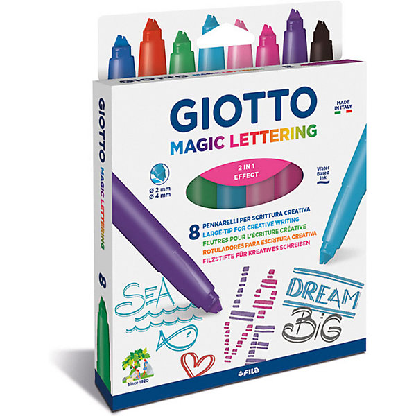 

Фломастеры для леттеринга Giotto Magic Lettering, 8 цветов, Разноцветный