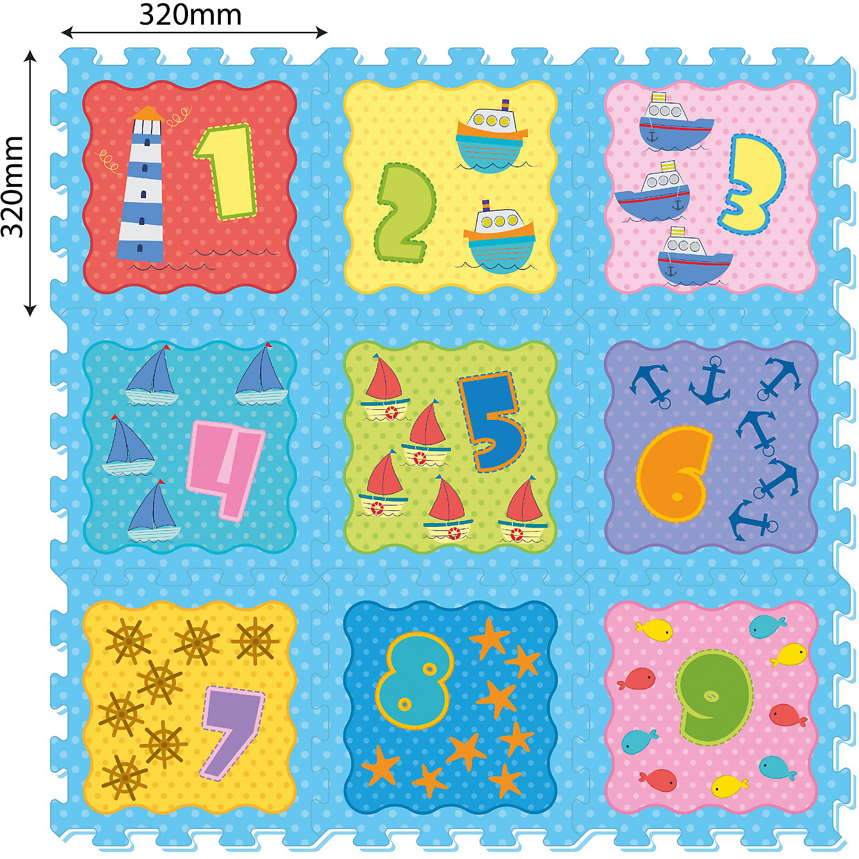фото Коврик-пазл ЯиГрушка "Океан и Цифры"