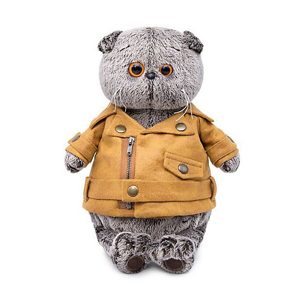 

Мягкая игрушка Budi Basa Кот Басик в куртке-косухе, 25 см, Коричневый