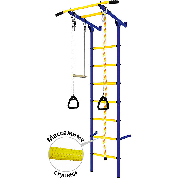 фото Детский спортивный комплекс DSK Пристенный, синий/желтый