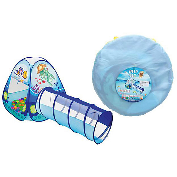

Палатка с туннелем Наша Игрушка "Океан", 210х90х90 см, Синий