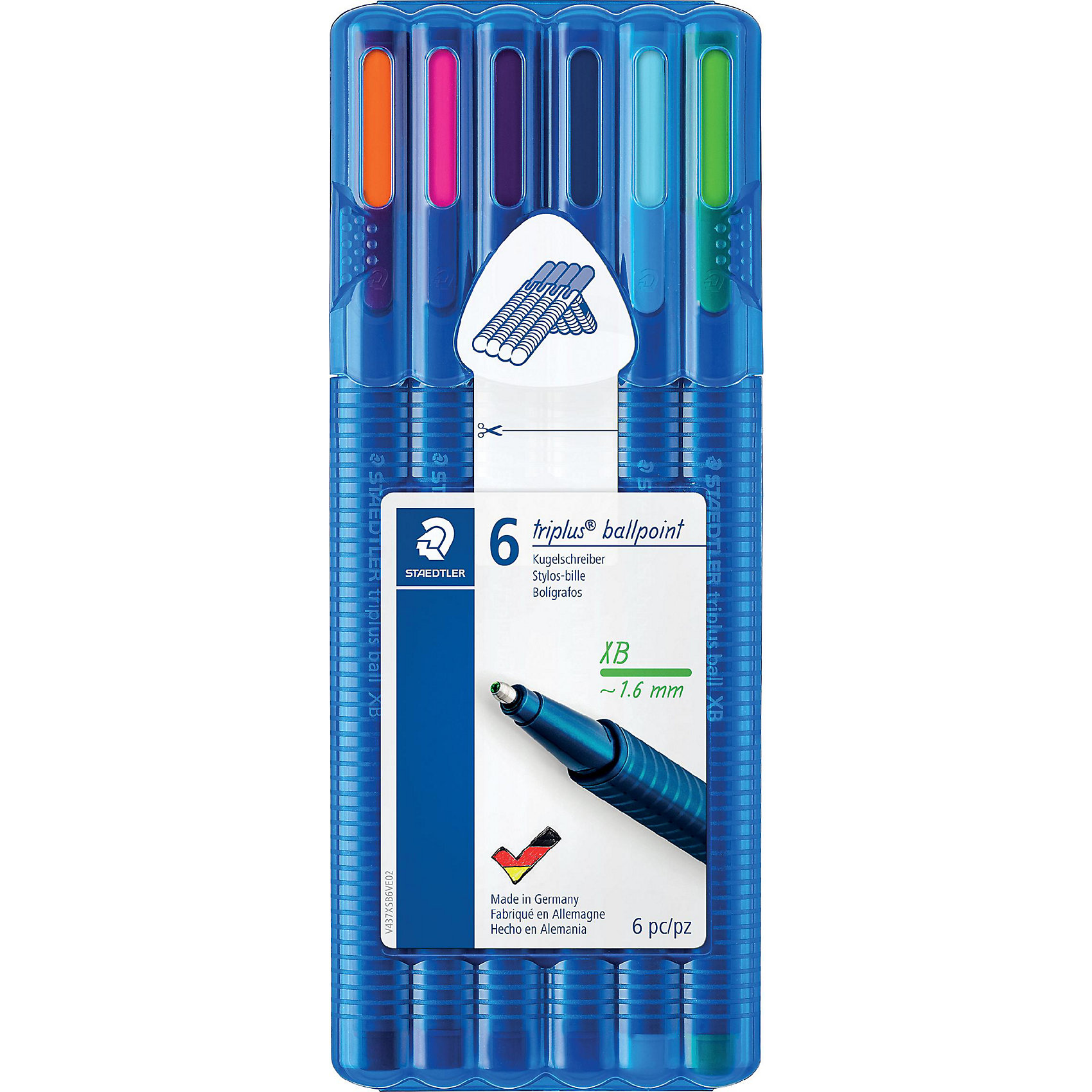 

Набор шариковых ручек Staedtler Triplus Ball "Яркие цвета", XB, 6 цветов