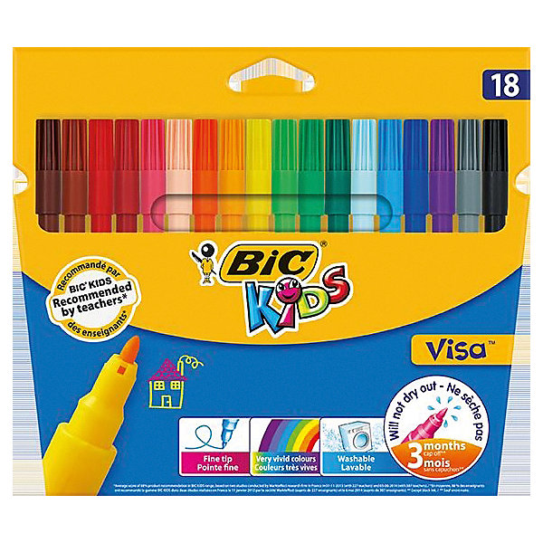 

Фломастеры BIC Kids Visa, 18 цветов