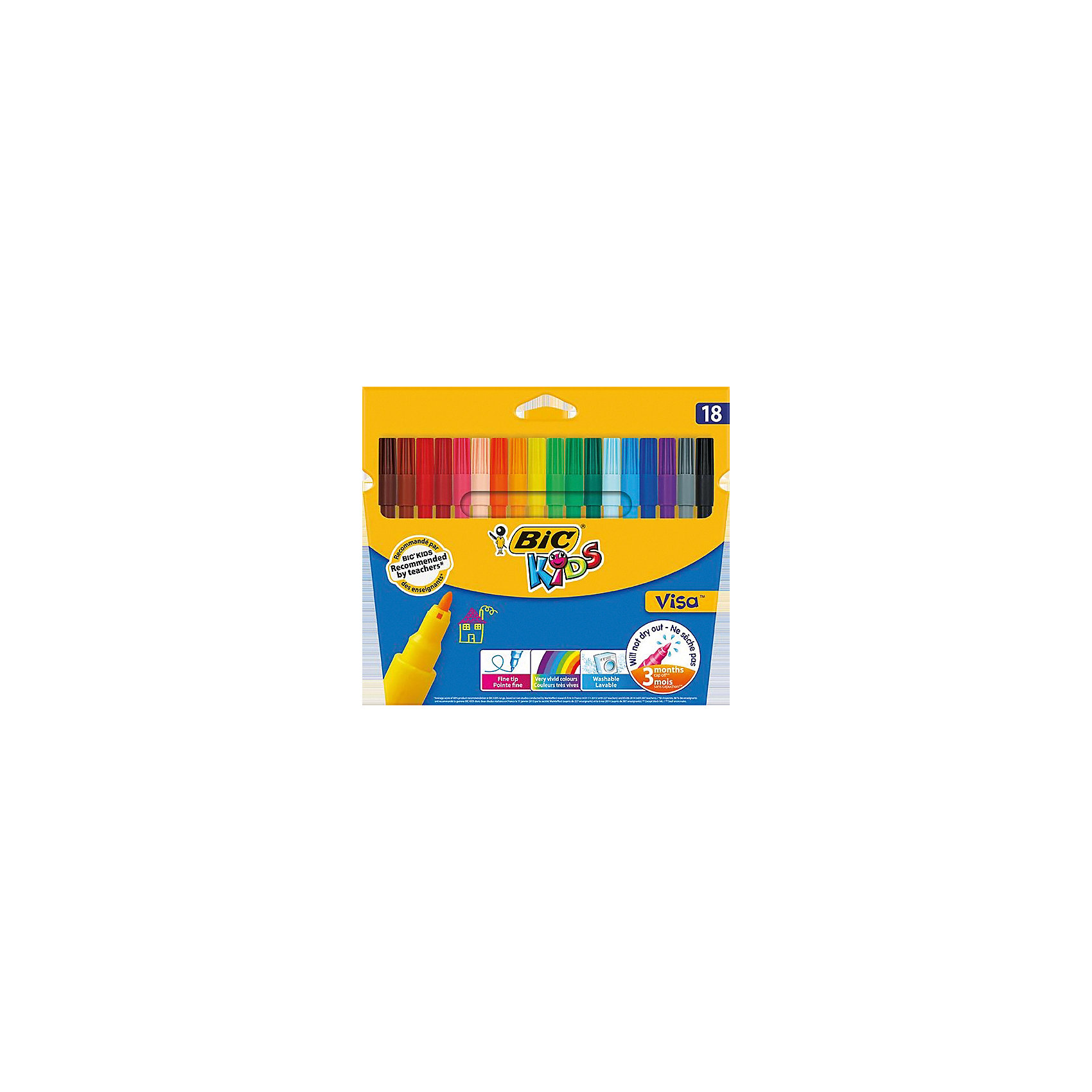 

Фломастеры BIC Kids Visa, 18 цветов