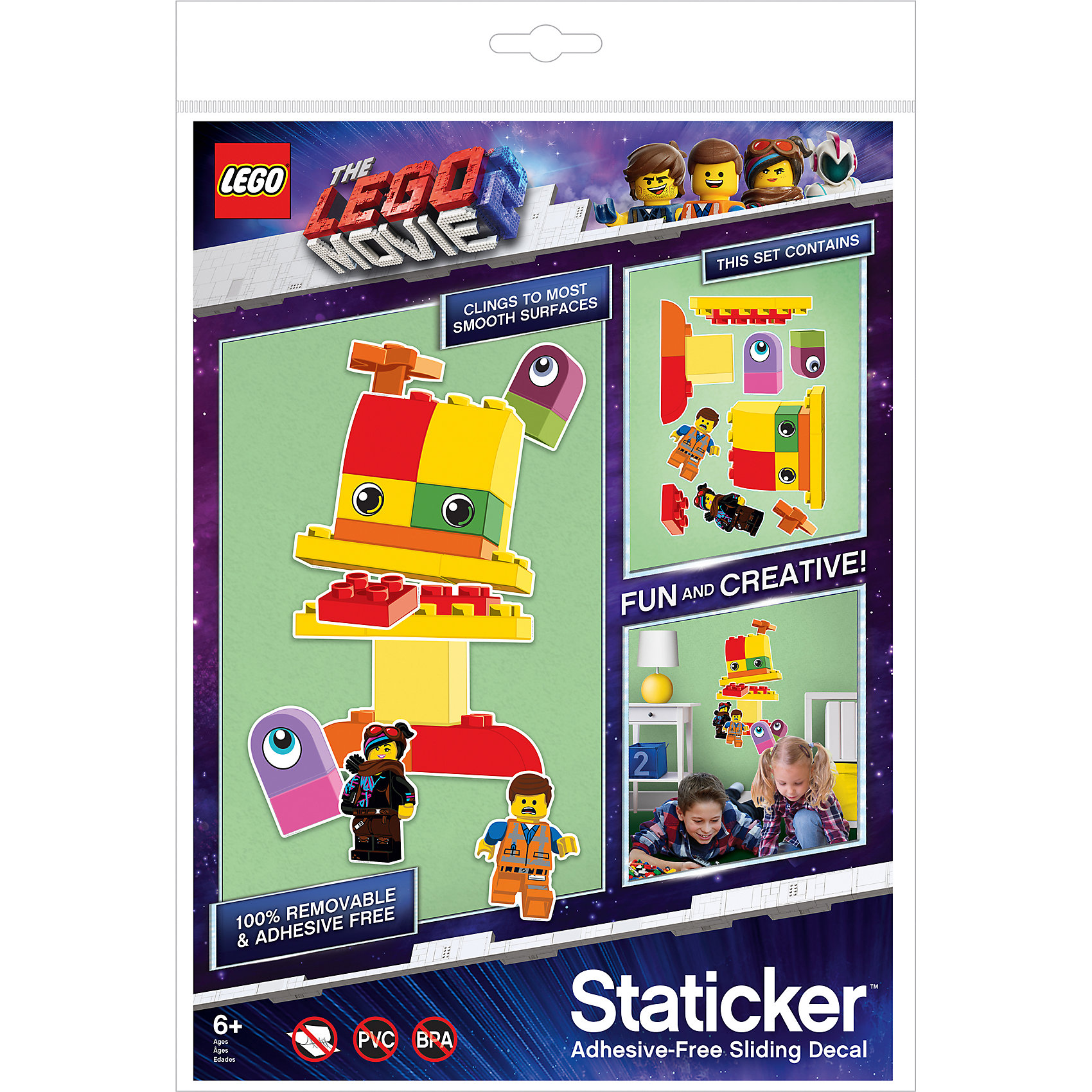 

Набор наклеек LEGO «Статикер» Movie 2 Дупло Утка, Разноцветный