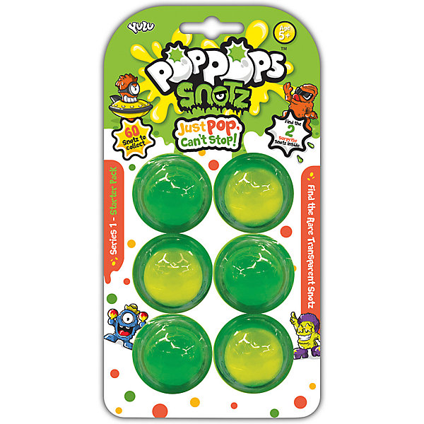 

Игровой набор Yulu PopPops Snotz, 6 шт, Зеленый, Игровой набор Yulu PopPops Snotz, 6 шт