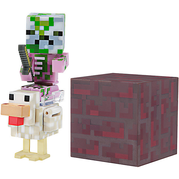 

Набор фигурок Jazwares Minecraft Baby Zombie Pigman Jockey, 8 см, Разноцветный