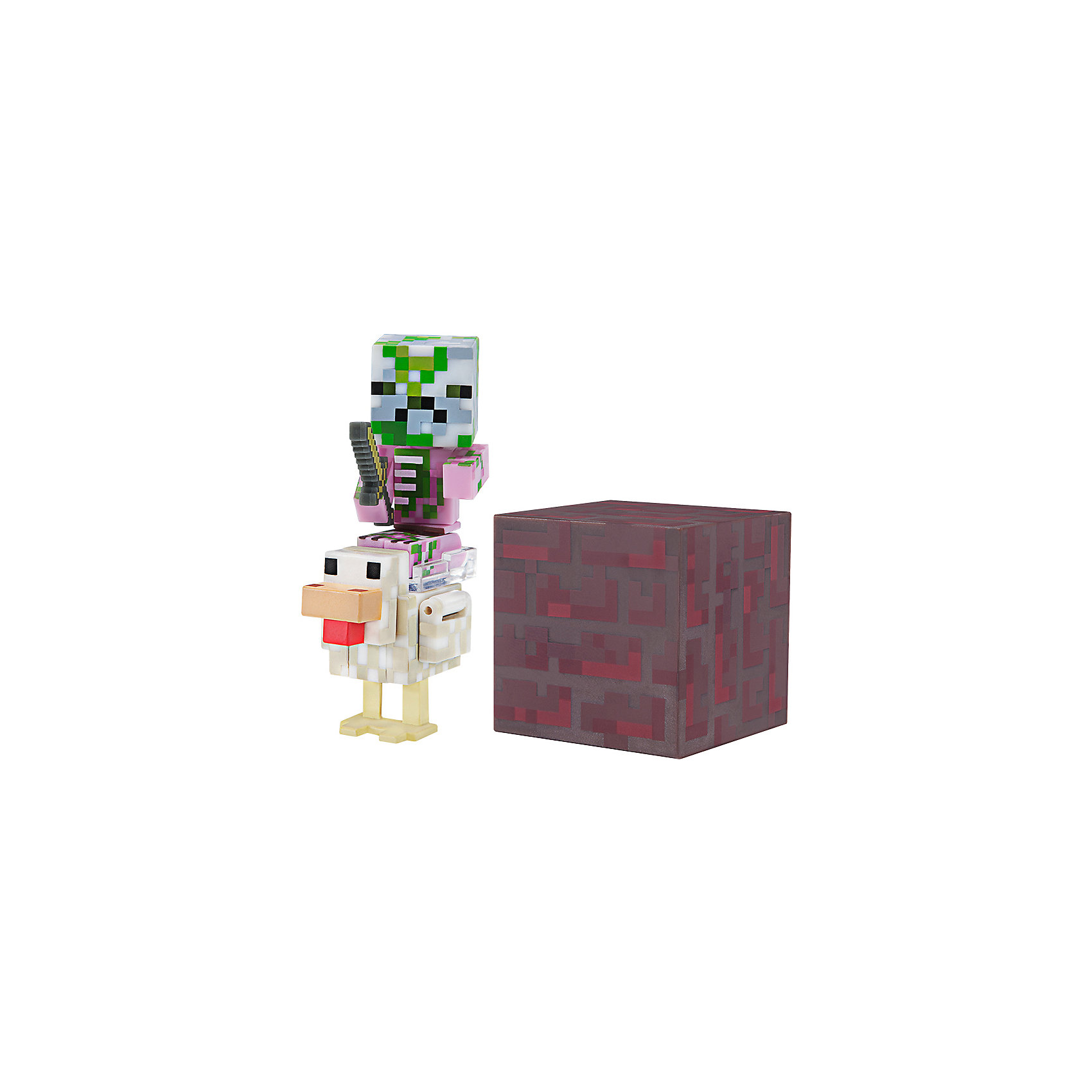 фото Набор фигурок Jazwares Minecraft Baby Zombie Pigman Jockey, 8 см