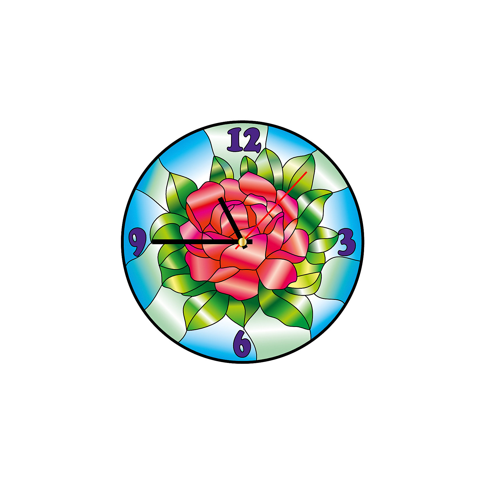 фото Витражные часы Color KIT Цвет розы
