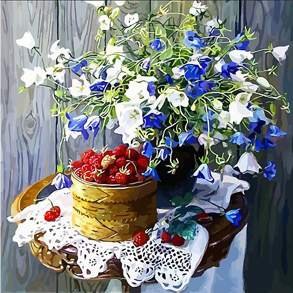 

Открытка по номерам Color KIT Земляничный натюрморт