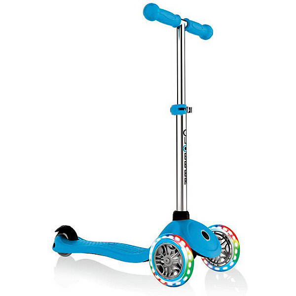 

Трехколесный самокат Globber Primo Lights, голубой, Трехколесный самокат Globber Primo Lights,