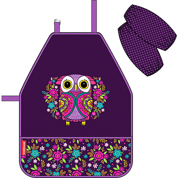 

Фартук с нарукавниками Erich Krause Flower Owl, Фиолетовый