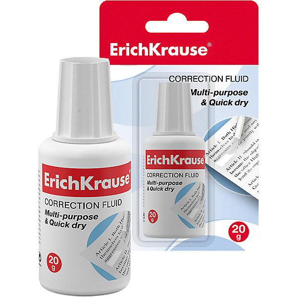 

Корректирующая жидкость с кисточкой Erich Krause Extra, 20 г, Разноцветный, Корректирующая жидкость с кисточкой Erich Krause Extra, 20 г