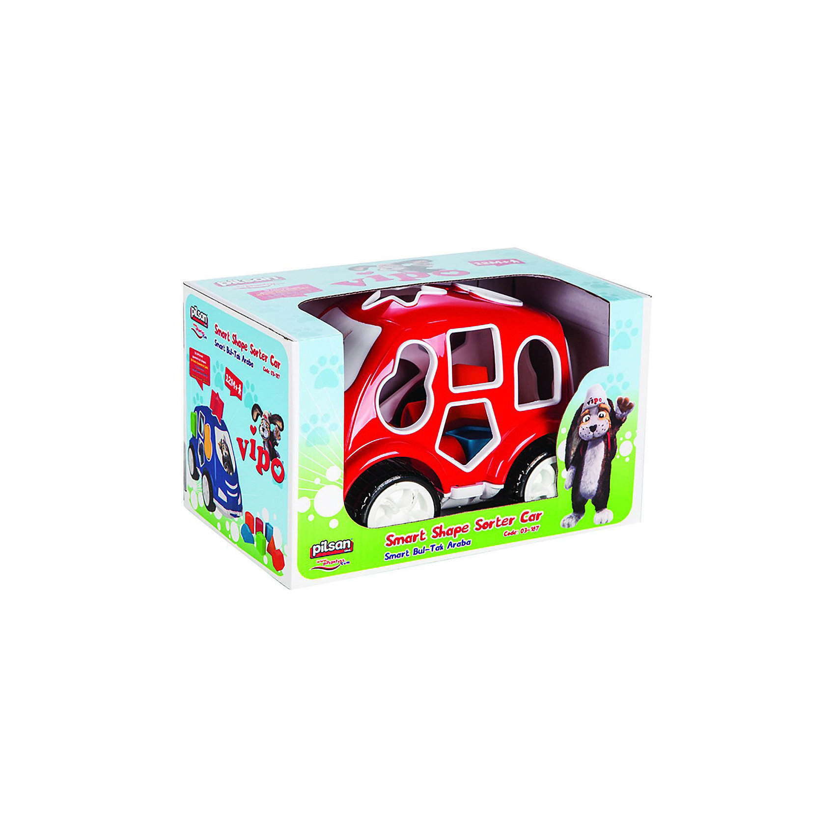 фото Машинка с кубиками Pilsan Smart Shape Sorter Car, красная