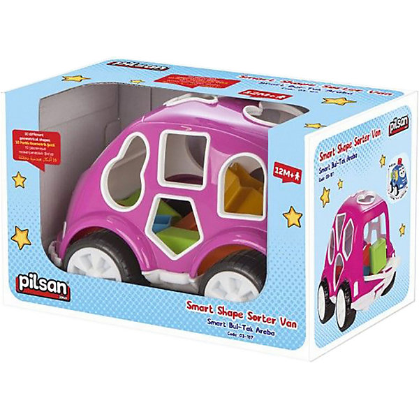 

Машинка с кубиками Pilsan Smart Shape Sorter Car, розовая, Розовый