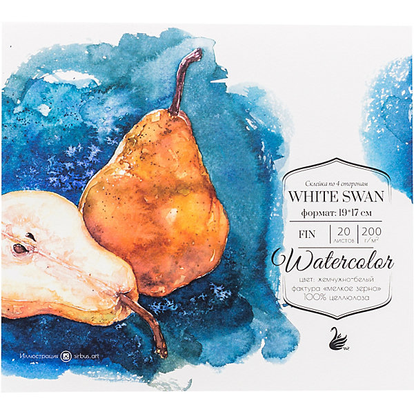 

Склейка для акварели Малевичъ White Swan, 200 г/м,19х17 см, 20 листов