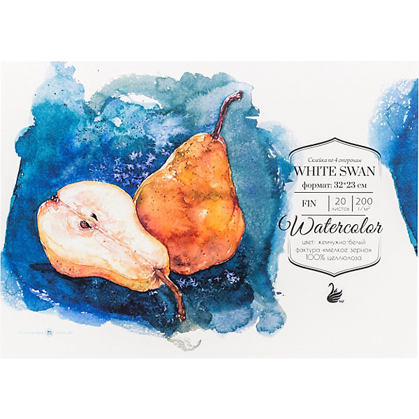 

Склейка для акварели Малевичъ White Swan, 200 г/м, 32х23 см, 20 листов