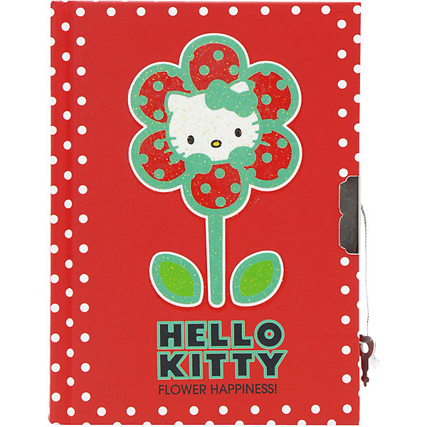 

Блокнот с замком ACTION!, Hello Kitty, твердая обложка, пакет, Красный