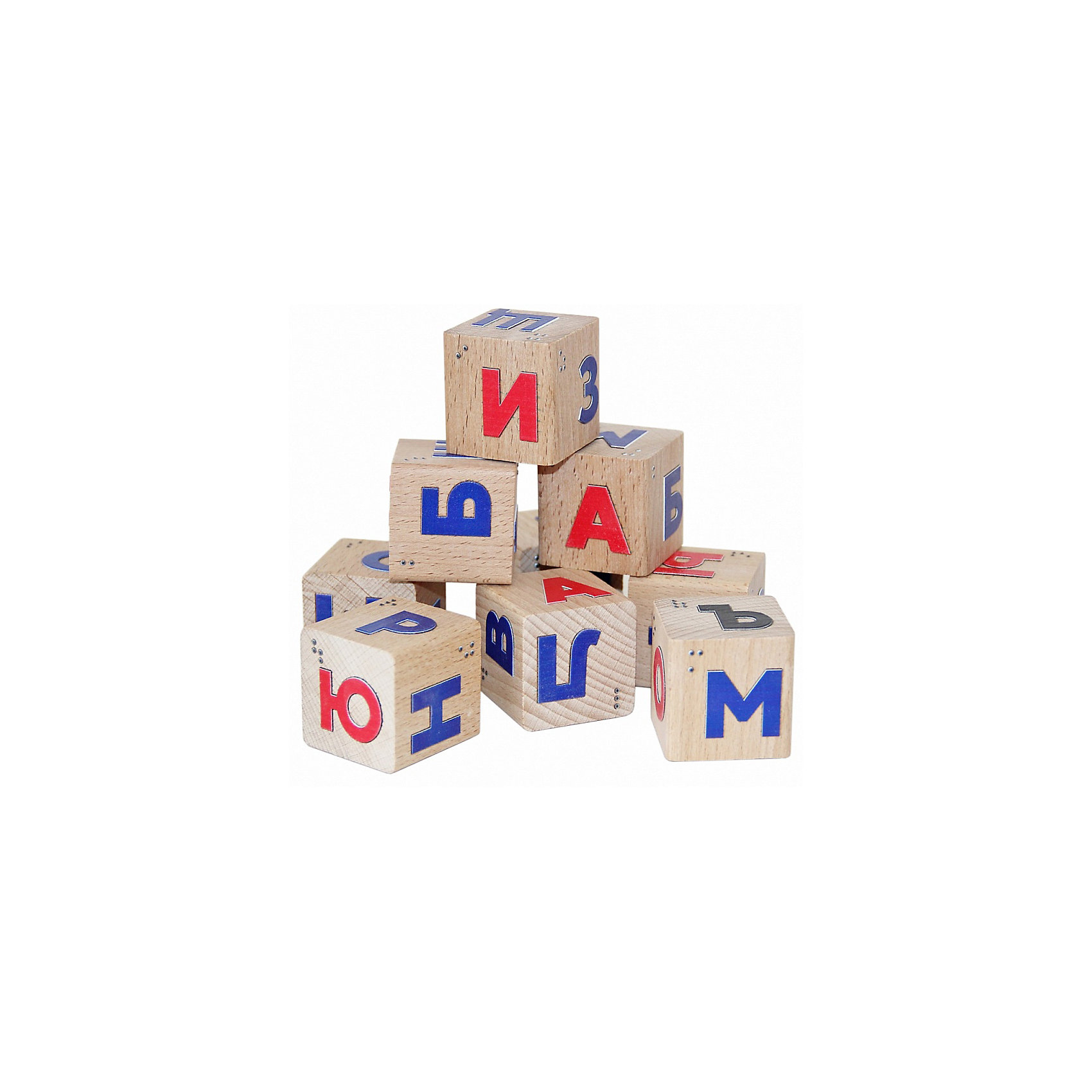 фото Кубики Краснокамская игрушка Алфавит со шрифтом Брайля