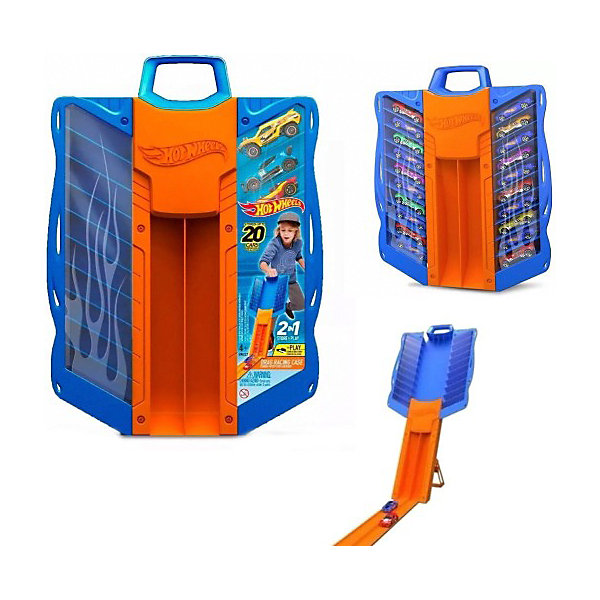

Портативный кейс-автотрек Hot Wheels, Синий/оранжевый, Портативный кейс-автотрек Hot Wheels