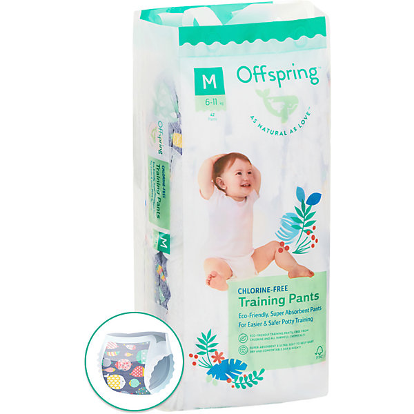 

Трусики-подгузники Offspring Рыбки 6-11 кг., 42 шт., Разноцветный