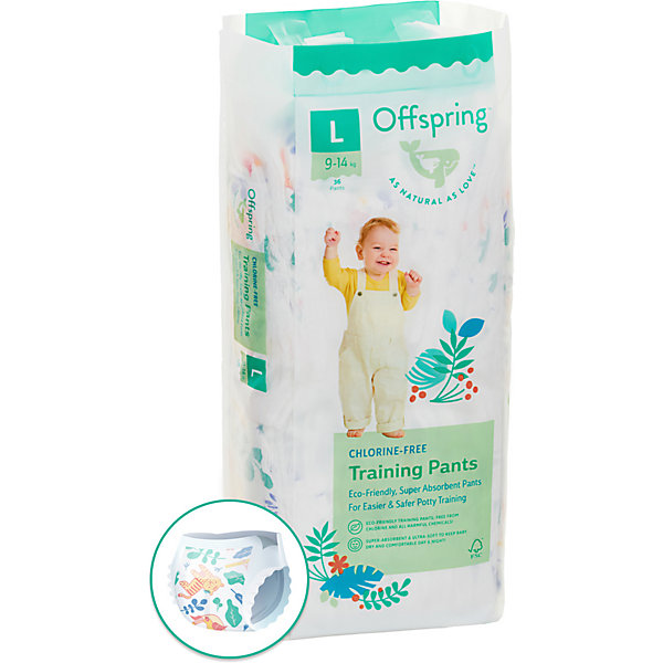 

Трусики-подгузники Offspring Джунгли 9-14 кг., 36 шт., Разноцветный